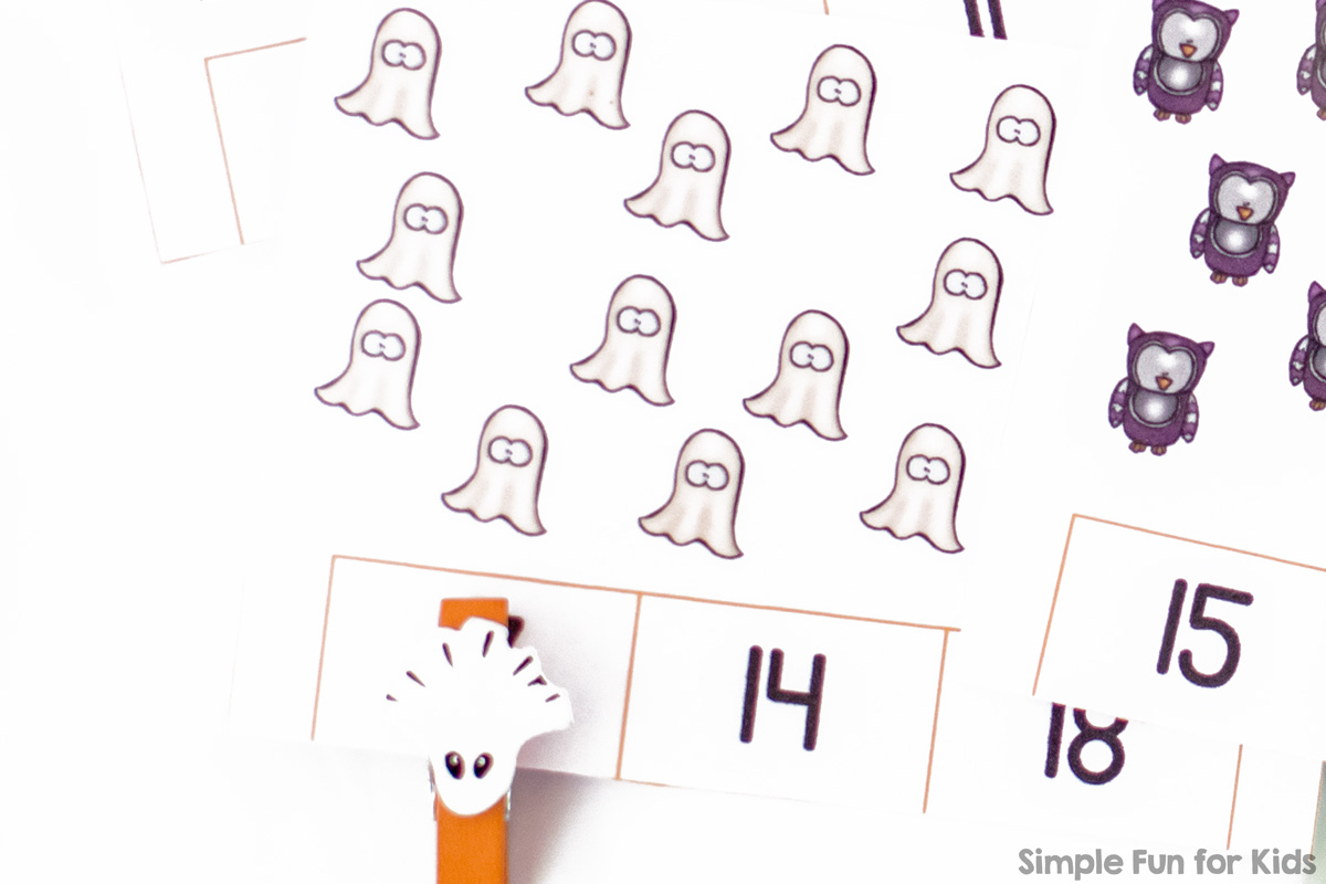 Halloween Counting Clip Cards (10-20) - Simple Fun for Kids VIP