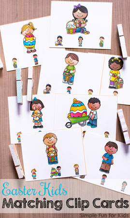 Easter Kids Matching Clip Cards