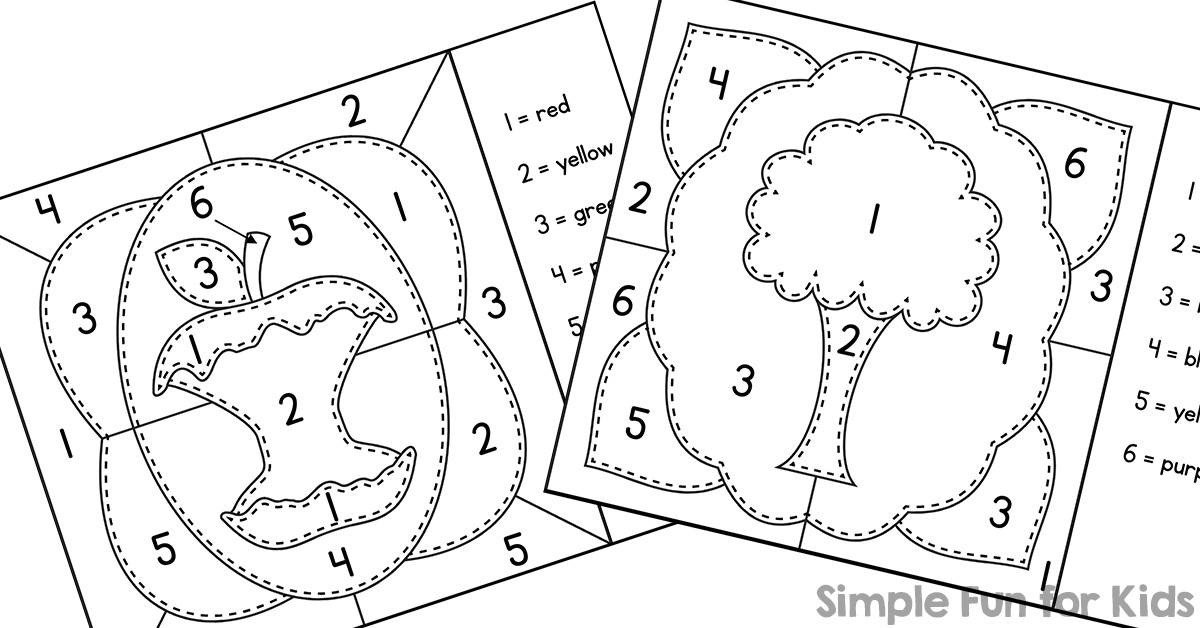 Earth Day Color by Numbers Mini Coloring Pages - Simple ...
