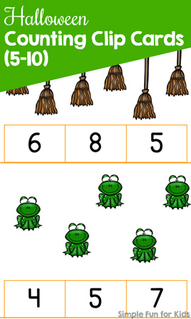 Halloween Counting Clip Cards (5-10)