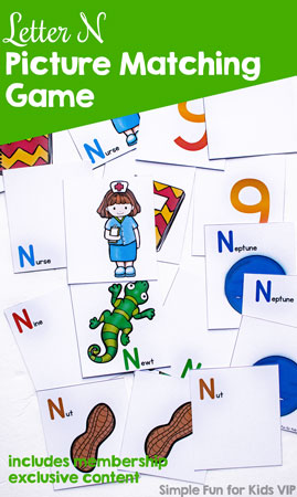 Letter N Picture Matching Game