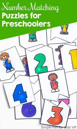Number Matching Puzzles for Preschoolers