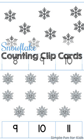 Snowflake Counting Clip Cards 1-12