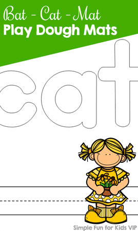 Bat – Cat – Mat CVC Word Play Dough Mats