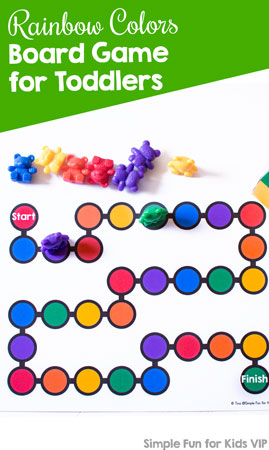 Learn about colors with this super simple, printable Rainbow Colors Board Game for toddlers and preschoolers! Includes a custom dice.