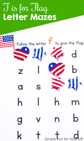 F is for Flag Letter Maze