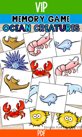 Ocean Creatures Memory Game