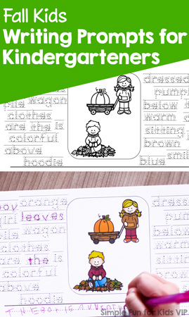 My kindergartener has been enjoying the differentiated simple writing prompts I’ve been making for her. Try these Fall Kids Writing Prompts for Kindergarteners with different level of support for beginning writers!