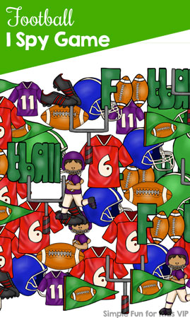 Printables for Kids: Make math practice fun with this football I Spy game!