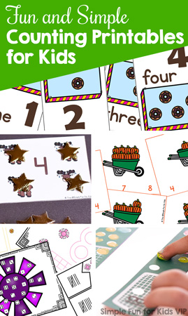 Learn counting, number recognition, and 1:1 correspondence with these fun and simple counting activities for kids! Printables and more for toddlers, preschoolers, and kindergarteners.
