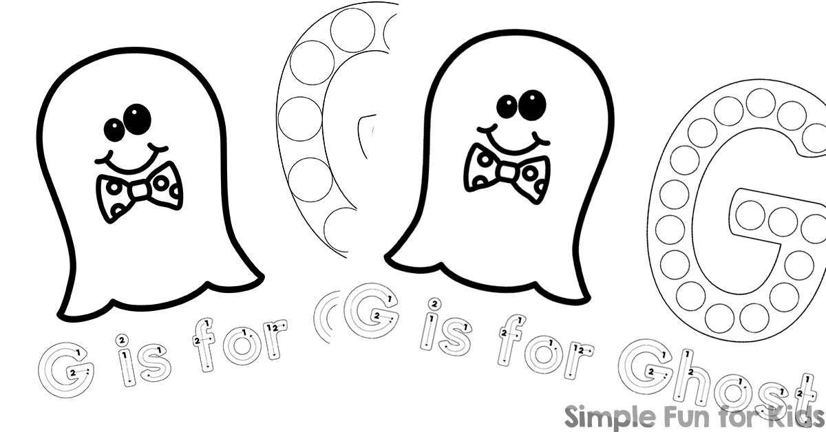 G is for Ghost Dot Marker Coloring Pages Printable - Simple Fun for