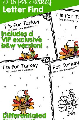 T is for Turkey Letter Find