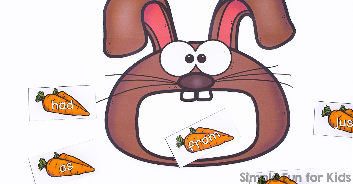 Feed the Bunny Sight Word Game - Simple Fun for Kids VIP