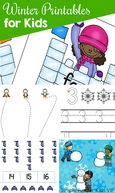 Are you looking for Winter Printables for Kids? You'll find all kinds here - literacy, sight words, math, counting clip cards, fine motor, and more! Perfect for toddlers, preschoolers, and kindergarteners.
