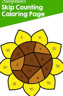 Sunflower Skip Counting Coloring Page