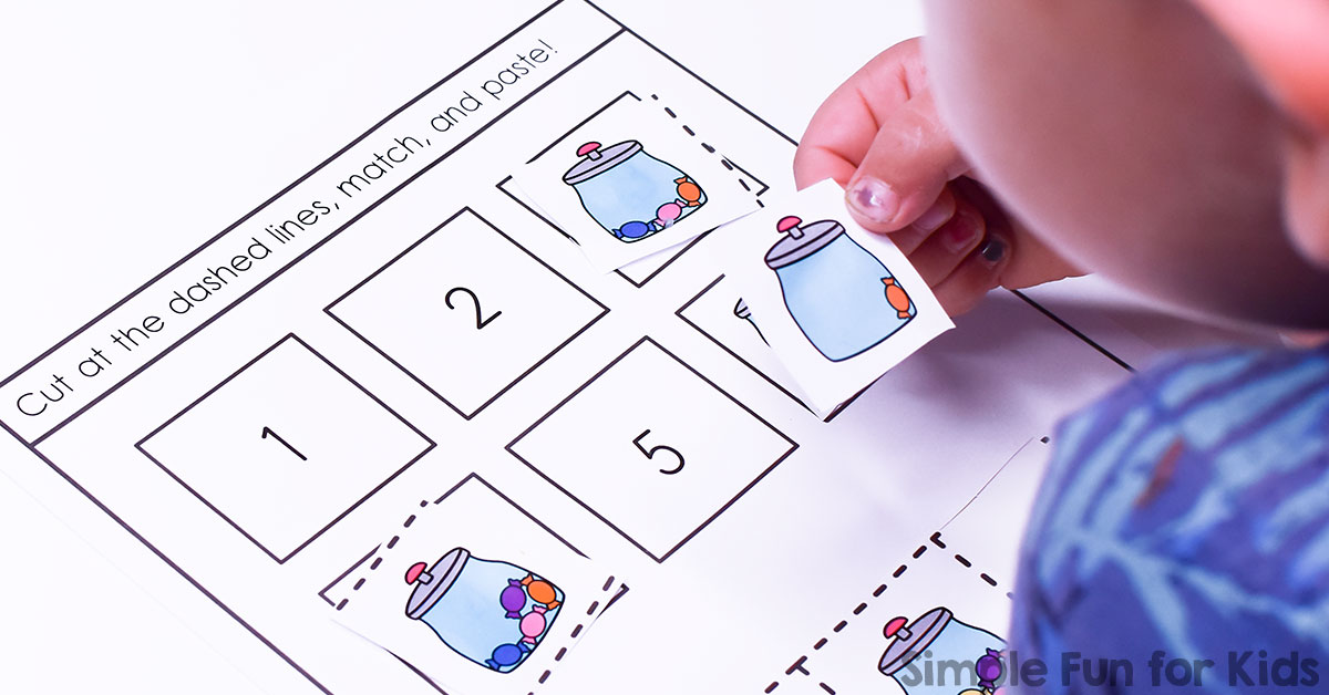 Candy Counting Cut and Paste Worksheet - Simple Fun for Kids VIP