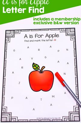 A is for Apple Letter Find