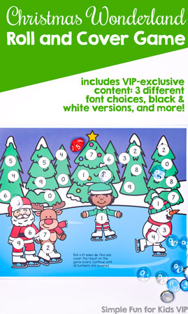 Christmas Wonderland Roll and Cover Game Printable