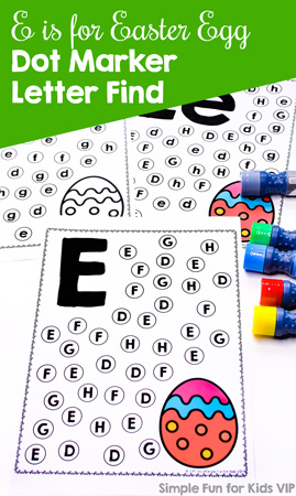 E is for Easter Egg Dot Marker Letter Find