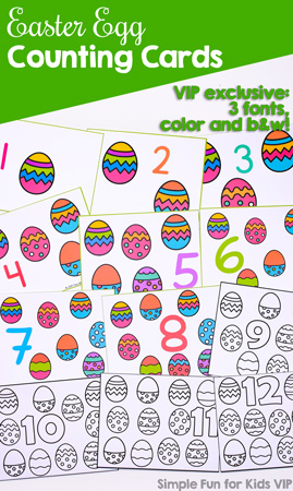 Easter Egg Counting Cards 1-12