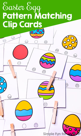 Easter Egg Pattern Matching Clip Cards