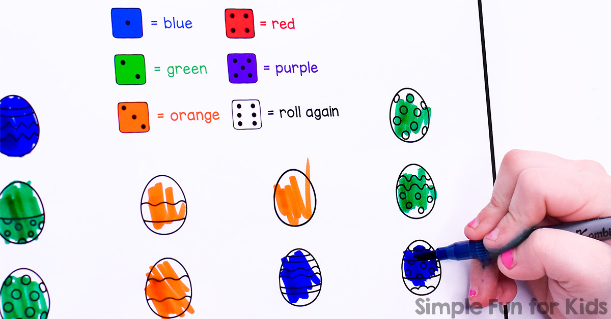 Download Easter Egg Roll and Color Worksheet - Simple Fun for Kids VIP
