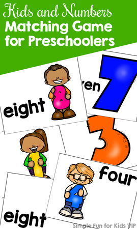 Kids and Numbers Matching Game for Preschoolers