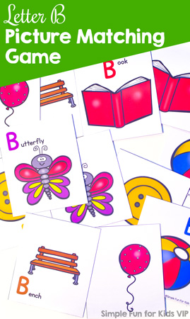 Letter B Picture Matching Game