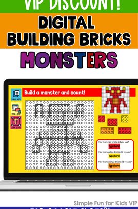 Digital Building Bricks Monster Build and Count Challenge