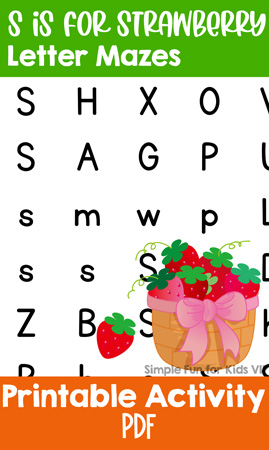 S is for Strawberry Letter Maze