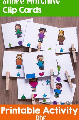 Shape Matching Clip Cards for Toddlers