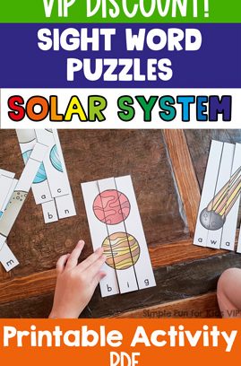 Solar System Sight Word Puzzles