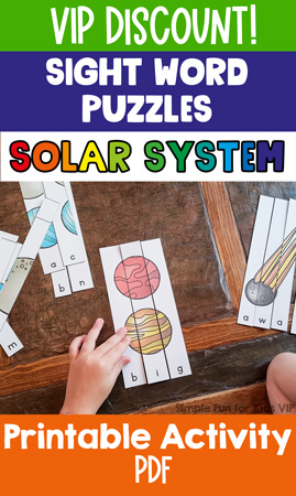 Solar System Sight Word Puzzles