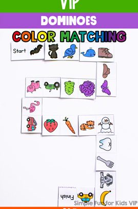 Color Matching Dominoes Printable