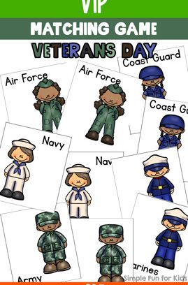 Veterans Day Matching Game for Toddlers