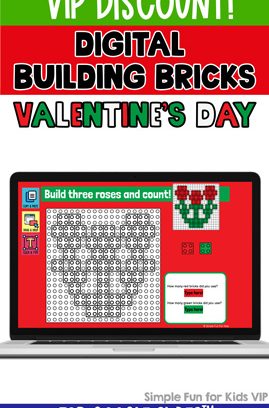 Digital Building Bricks Valentine’s Day Build and Count Challenge
