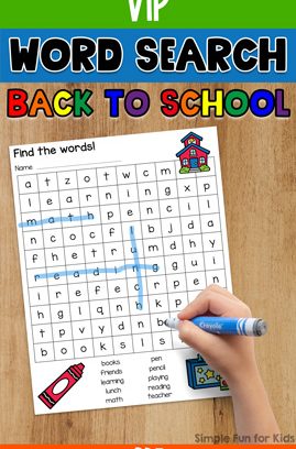 Back to School Word Search