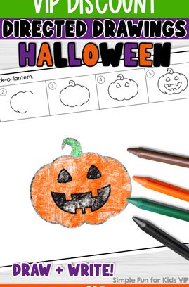 Halloween Directed Drawings: Differentiated Draw and Write Worksheets Printable