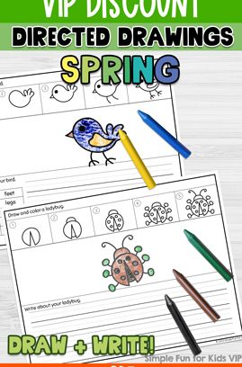 Spring Directed Drawings: Differentiated Draw and Write Worksheets