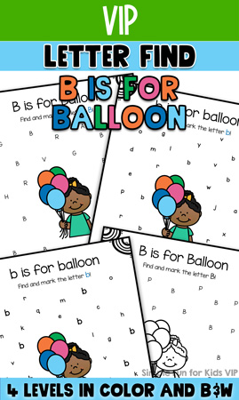 B is for Balloon Letter Find