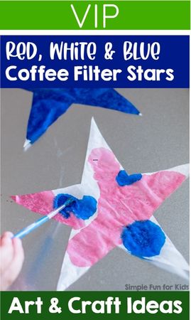 Red, White, and Blue Coffee Filter Stars