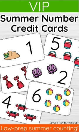 Summer Number Credit Cards Printable
